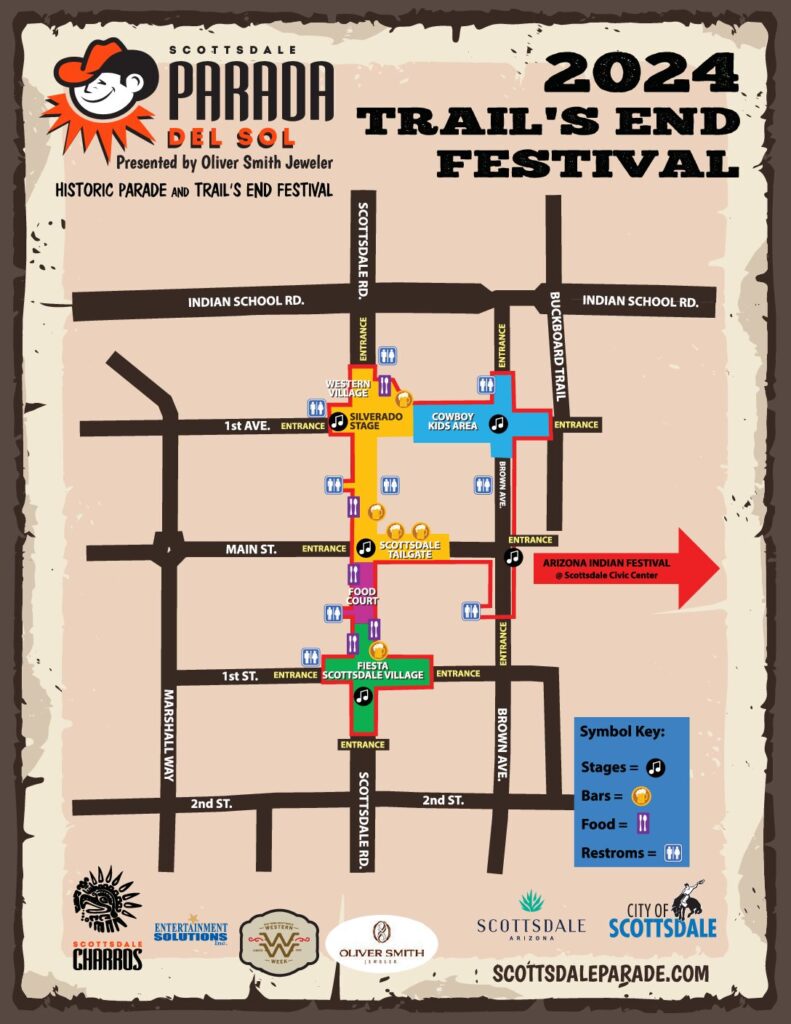 Parade Route Map & Parking Scottsdale Parada Del Sol