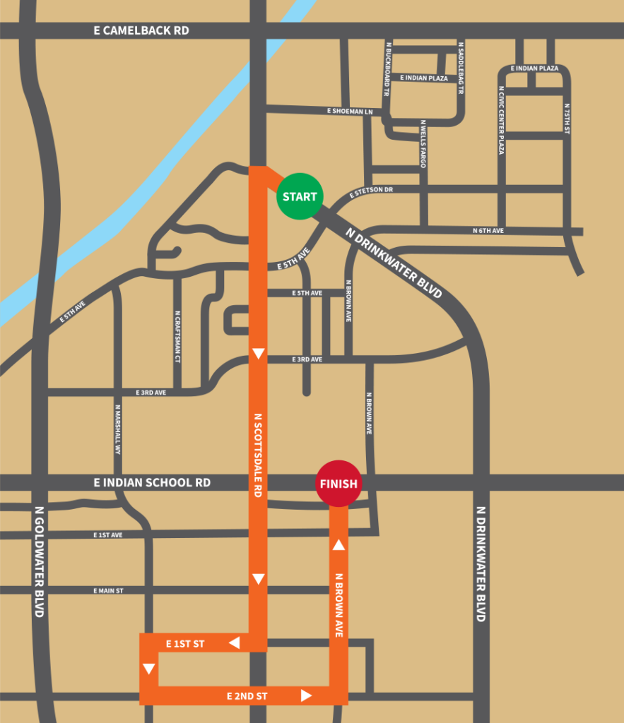 Parade Route Map & Parking Scottsdale Parada Del Sol