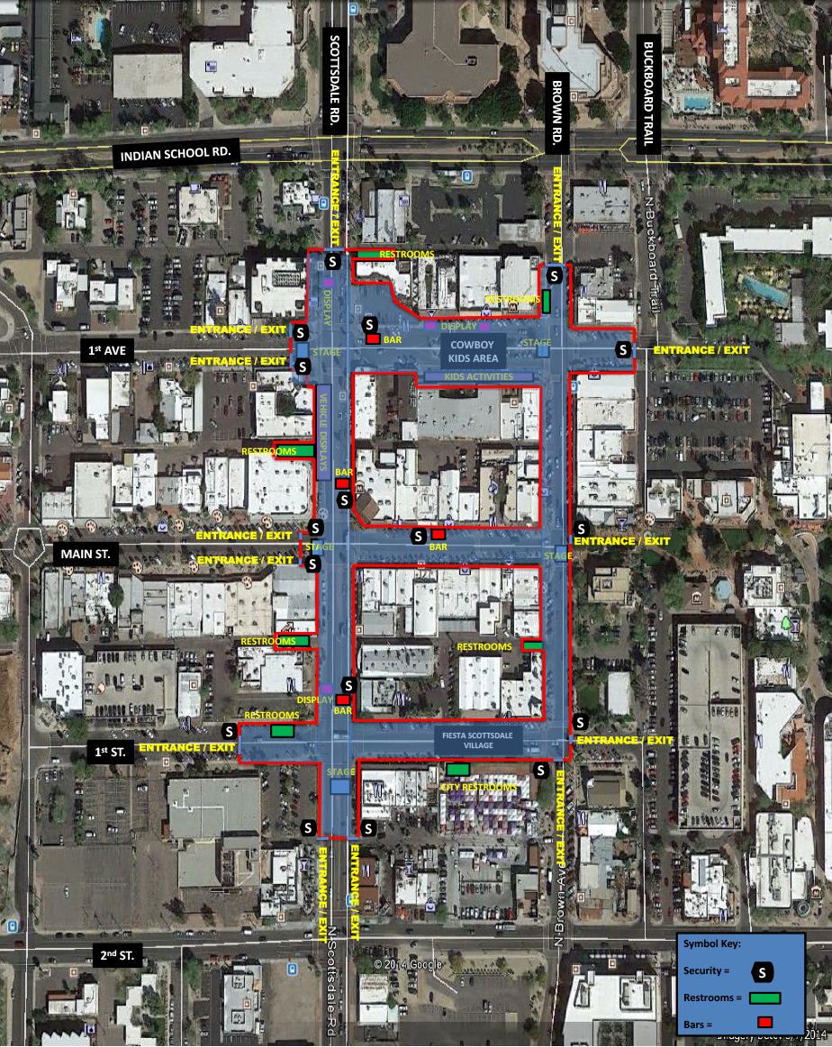 Parade Route Map & Parking Scottsdale Parada Del Sol
